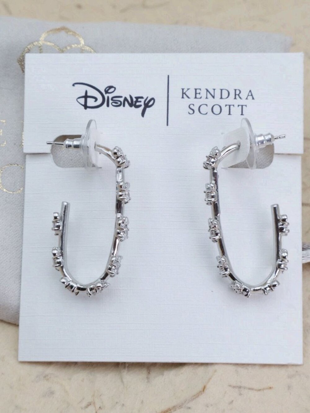 Kendra Scott Disney Hoop Earrings Silver Mickey & Minnie